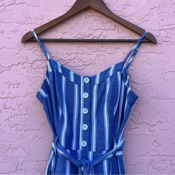 Rails Harper Sardegna Stripe Linen Jumpsuit Sleeveless Blue White Size XS - Picture 2 of 15